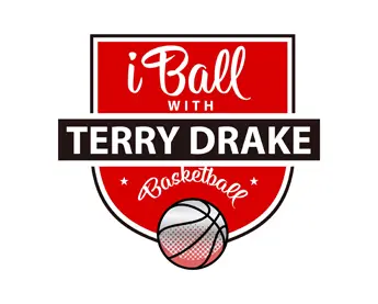 A red and white logo for the basketball team.