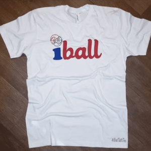 A white t-shirt with the word " iball ".